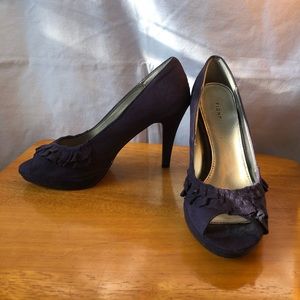 Purple Pumps with Ruffles
